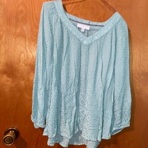 Light teal new directions long sleeve shirt